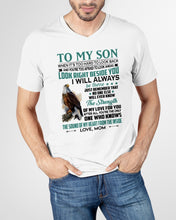 Load image into Gallery viewer, Look Right Beside You Eagle Mom Gift For Son Guys V-Neck