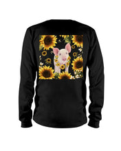 Load image into Gallery viewer, Beautiful Pig With Sunflowers Gift For Pig Lovers Unisex Long Sleeve