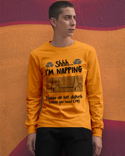 Load image into Gallery viewer, Cute Coffee Cup Shh I’m Napping Please Do Not Disturb Gift For Nurse Unisex Long Sleeve