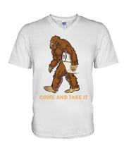 Load image into Gallery viewer, Bigfoot Come And Take It Simple Custom Design Guys V-Neck