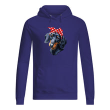 Load image into Gallery viewer, Dachshund Mom With Polka Dots Hair Red Bow Gift For Dog Lovers Hoodie