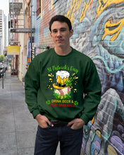 Load image into Gallery viewer, Baseball Drink Beer Day St Patrick's Day Gift For Baseball Lovers Sweatshirt