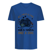 Load image into Gallery viewer, All I Need IS Love And A Camera And A Dog Gift For Dog Lovers Guys V-Neck
