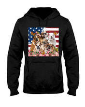 Load image into Gallery viewer, Bull Dogs USA Flag And Butterfly Pattern Gift For Dog Lovers Hoodie