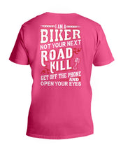 Load image into Gallery viewer, I'm A Biker Not your Next Road Kill Gift For Biker Guys V-Neck