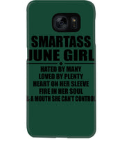 Load image into Gallery viewer, Birthday Gift For Smartass June GirlHeart On Her Sleeve Phone case