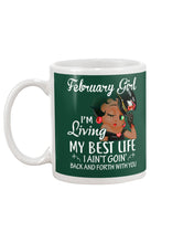 Load image into Gallery viewer, Betty Boop February Girl Living My Best Life Birthday Meaningful Gift Mug
