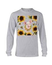 Load image into Gallery viewer, Beautiful Pig With Sunflowers Gift For Pig Lovers Unisex Long Sleeve