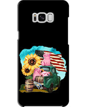 Load image into Gallery viewer, Black Phone Case With Pig Sunflower Gift For Pig Lovers Phone case