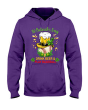 Load image into Gallery viewer, Baseball Drink Beer Day St Patrick's Day Gift For Baseball Lovers Hoodie