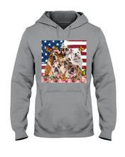 Load image into Gallery viewer, Bull Dogs USA Flag And Butterfly Pattern Gift For Dog Lovers Hoodie