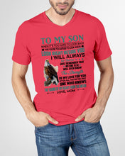 Load image into Gallery viewer, Look Right Beside You Eagle Mom Gift For Son Guys V-Neck