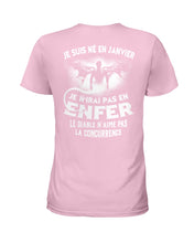 Load image into Gallery viewer, Je Suis Né El En Jarvier Enfer Le Diable N Aime Pas Birthday Gift Ladies Tee