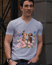Load image into Gallery viewer, Gift For Dog LoversChesapeake Bay Retriever With Peonies Guys V-Neck
