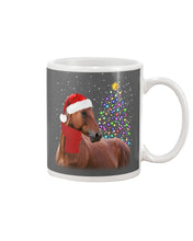 Load image into Gallery viewer, Cute Horse With Santa Hat Lovely Christmas Tree Gift For Horse Lovers Mug