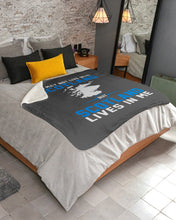 Load image into Gallery viewer, I May Not Live In Scotland But Scotland Lives In Me Custom Design Sherpa Blanket