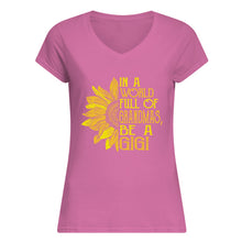 Load image into Gallery viewer, Be A GiGi Sunflowers Gift For Gigi Ladies V-Neck