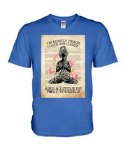 Load image into Gallery viewer, I'm Mostly Peace Love And Light Yoga Gift For Yoga Lovers Guys V-Neck