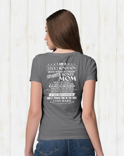 Load image into Gallery viewer, I Am A Lucky Bonus Son Because I'm Raised By A Freaking Awesome Mom Ladies Tee