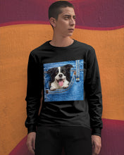 Load image into Gallery viewer, Border Collie In Denim Pocket Gift For Dog Lovers Unisex Long Sleeve