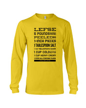 Load image into Gallery viewer, Lefse 5 Pounds Russet Potatoes Peeled And Cut Into 1-inch Pieces Unisex Long Sleeve