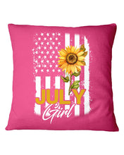 Load image into Gallery viewer, Birthday Gift For July Girl American Flag With Sunflower Pillow Cover