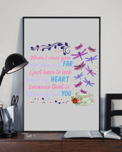 Load image into Gallery viewer, Butterflies When I Miss You I Just Have To Look Inside My Heart Gift For Lover Vertical Poster