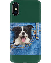 Load image into Gallery viewer, Border Collie In Denim Pocket Gift For Dog Lovers Phone case