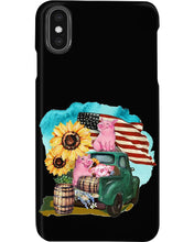 Load image into Gallery viewer, Black Phone Case With Pig Sunflower Gift For Pig Lovers Phone case
