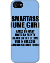 Load image into Gallery viewer, Birthday Gift For Smartass June GirlHeart On Her Sleeve Phone case