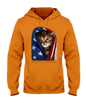 Load image into Gallery viewer, Lovely Tote Bag Cat In American Flag Gift For Cat Lovers Hoodie