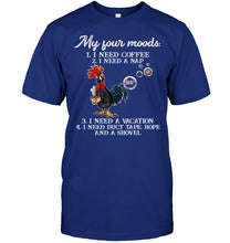 Load image into Gallery viewer, I Need Coffee A Nap A Vacation Duct Tape Hope And A Showel Guys Tee