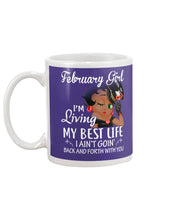 Load image into Gallery viewer, Betty Boop February Girl Living My Best Life Birthday Meaningful Gift Mug