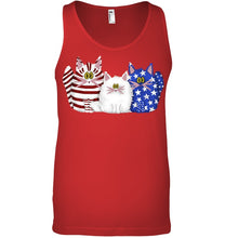 Load image into Gallery viewer, Three Cute Cats And US Flag Gift For Cats Lovers Unisex Tank Top