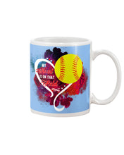 Load image into Gallery viewer, Lovely Phone Case My Heart Is On Field Gift For Softball Lovers Mug