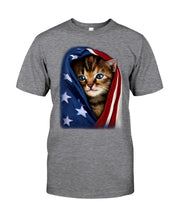 Load image into Gallery viewer, Lovely Tote Bag Cat In American Flag Gift For Cat Lovers Guys Tee
