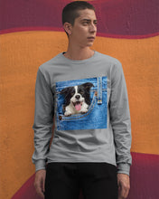 Load image into Gallery viewer, Border Collie In Denim Pocket Gift For Dog Lovers Unisex Long Sleeve