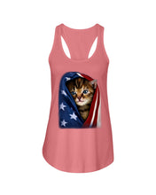 Load image into Gallery viewer, Lovely Tote Bag Cat In American Flag Gift For Cat Lovers Ladies Flowy Tank