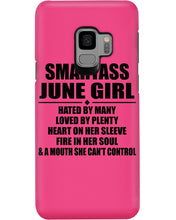 Load image into Gallery viewer, Birthday Gift For Smartass June GirlHeart On Her Sleeve Phone case