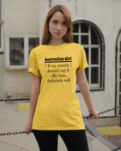 Load image into Gallery viewer, Australian Girl My Face Definitely Will Say It For Personalized Nation Gift Guys Tee