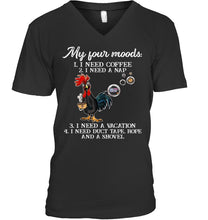 Load image into Gallery viewer, I Need Coffee A Nap A Vacation Duct Tape Hope And A Showel Guys V-Neck
