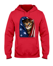 Load image into Gallery viewer, Lovely Tote Bag Cat In American Flag Gift For Cat Lovers Hoodie