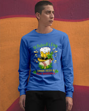 Load image into Gallery viewer, Baseball Drink Beer Day St Patrick's Day Gift For Baseball Lovers Unisex Long Sleeve
