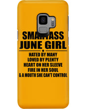 Load image into Gallery viewer, Birthday Gift For Smartass June GirlHeart On Her Sleeve Phone case