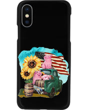 Load image into Gallery viewer, Black Phone Case With Pig Sunflower Gift For Pig Lovers Phone case