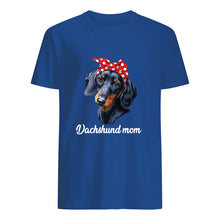 Load image into Gallery viewer, Dachshund Mom With Polka Dots Hair Red Bow Gift For Dog Lovers Guys Tee