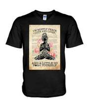 Load image into Gallery viewer, I'm Mostly Peace Love And Light Yoga Gift For Yoga Lovers Guys V-Neck