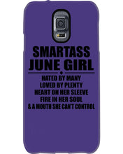 Load image into Gallery viewer, Birthday Gift For Smartass June GirlHeart On Her Sleeve Phone case