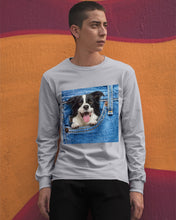 Load image into Gallery viewer, Border Collie In Denim Pocket Gift For Dog Lovers Unisex Long Sleeve