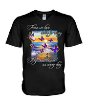 Load image into Gallery viewer, Butterfly Sunset On Beach Those We Love Don't Go Away Gift For Lover Guys V-Neck